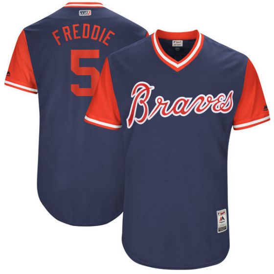 Men Atlanta Braves 5 Freddie Blue New Rush Limited MLB Jerseys